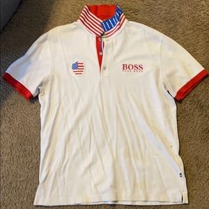 Hugo Boss USA flag collar Polo